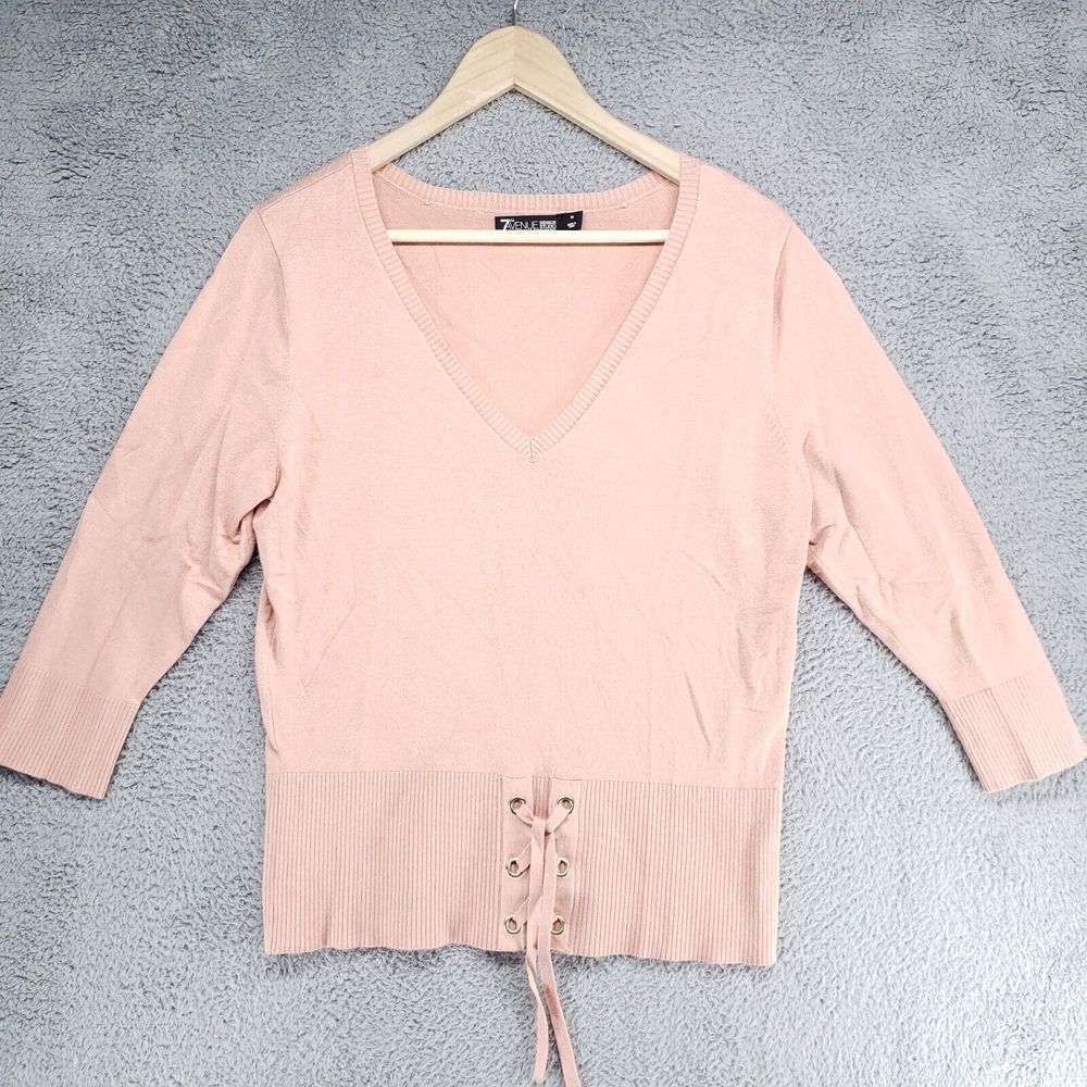 7th Avenue Design Studio New York Company Long Sleeve‎ Pink Blouse Women M